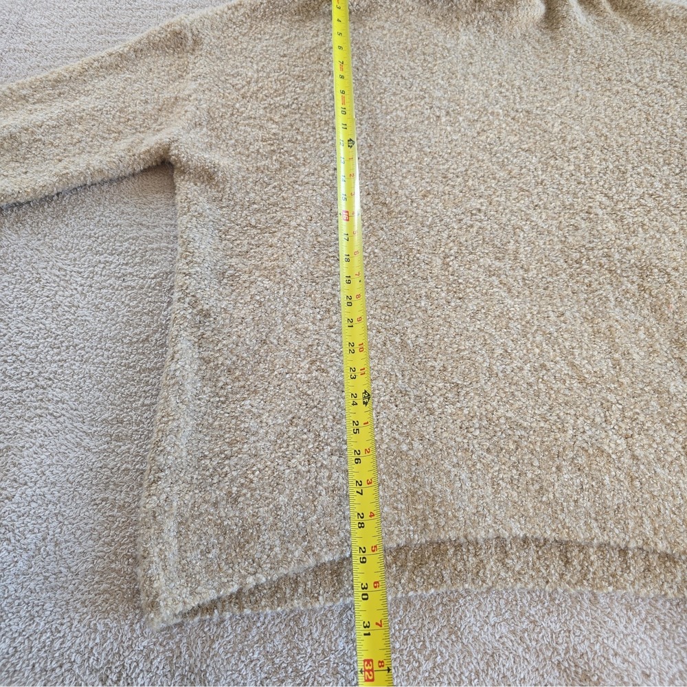 Gap Cozy Boucle Turtleneck Merino Wool Blend Long Sweater Sz XL Wheat Oversized - Picture 15 of 15